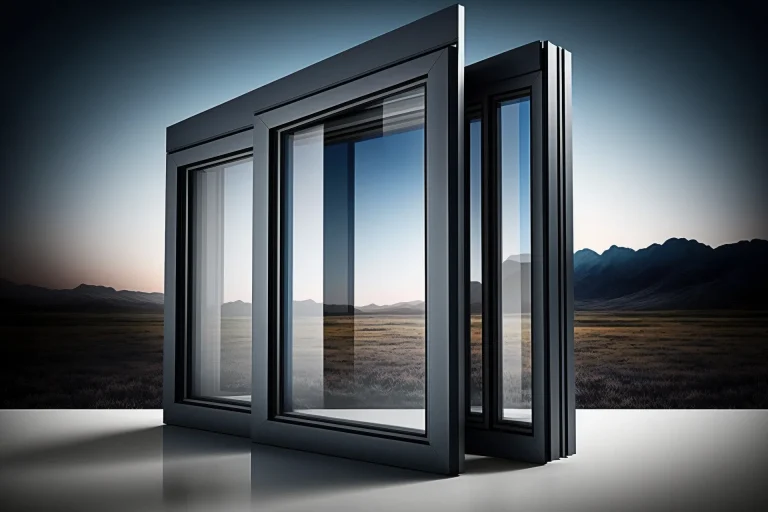 Energy-efficient window unit against a mountain backdrop
